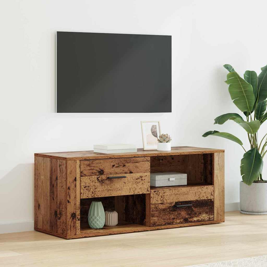 TV-skab 100 x 35 x 40 cm Gammelt træ Konstrueret træ