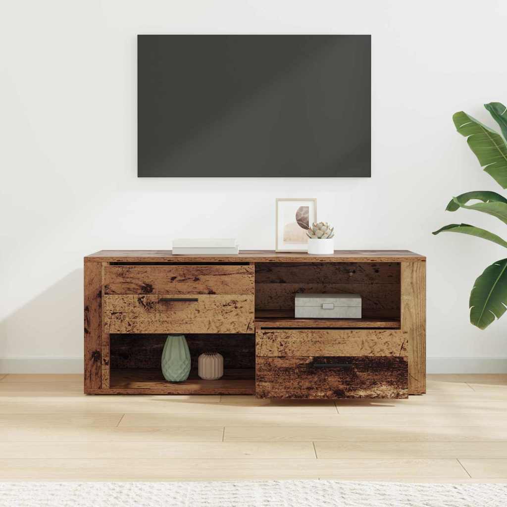 TV-skab 100 x 35 x 40 cm Gammelt træ Konstrueret træ