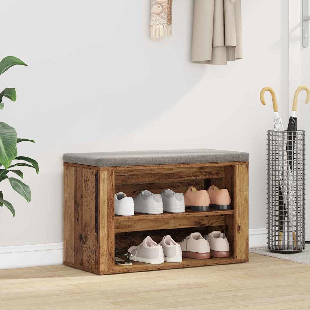 Skostativ 75 x 35 x 45 cm Konstrueret træ Gammelt træ
