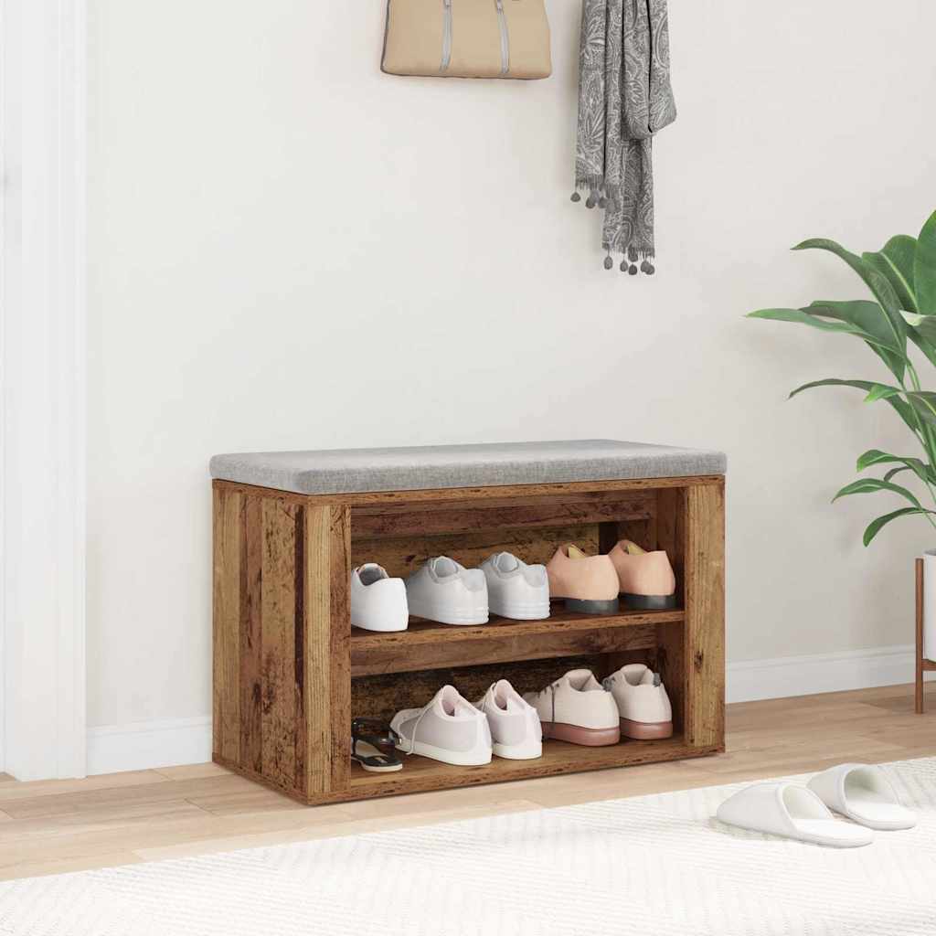 Skostativ 75 x 35 x 45 cm Konstrueret træ Gammelt træ
