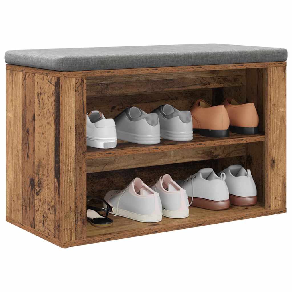 Skostativ 75 x 35 x 45 cm Konstrueret træ Gammelt træ