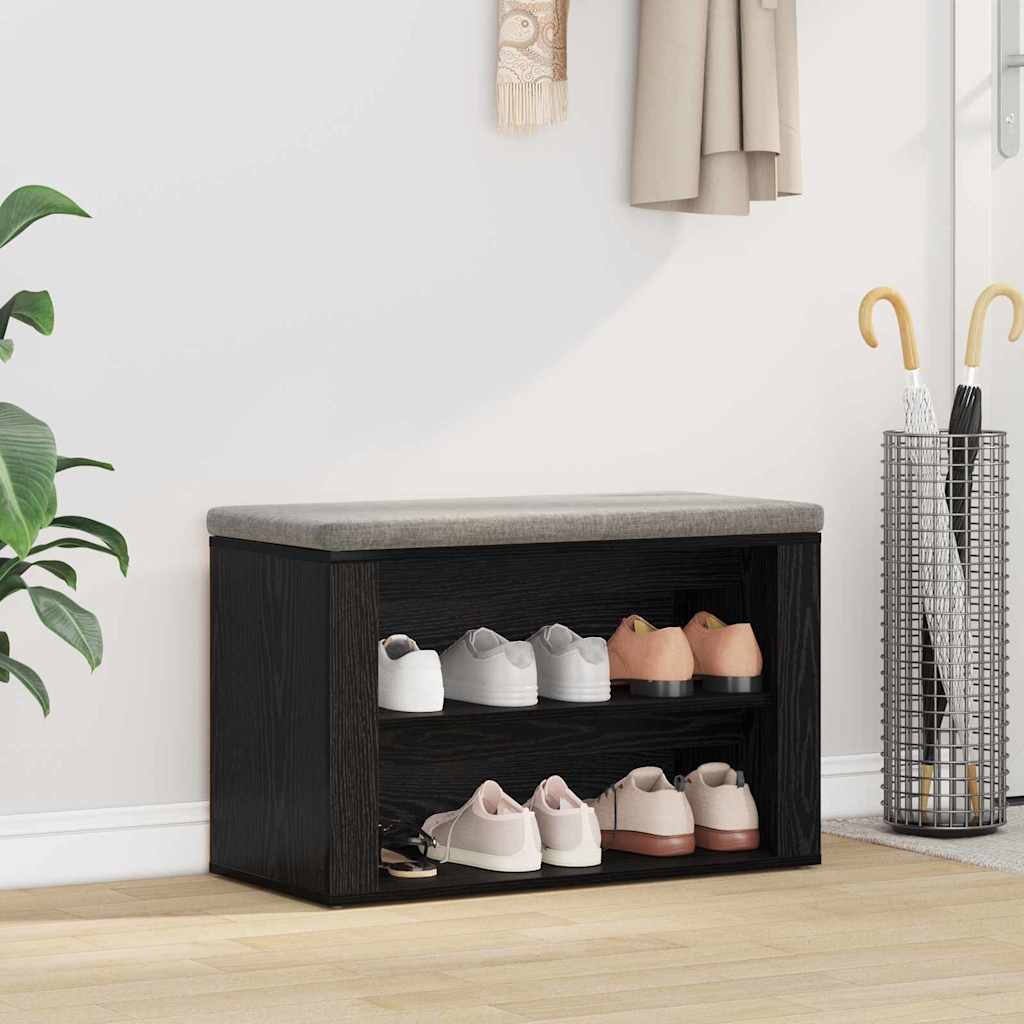 Skostativ 75 x 35 x 45 cm Konstrueret træ Sort eg