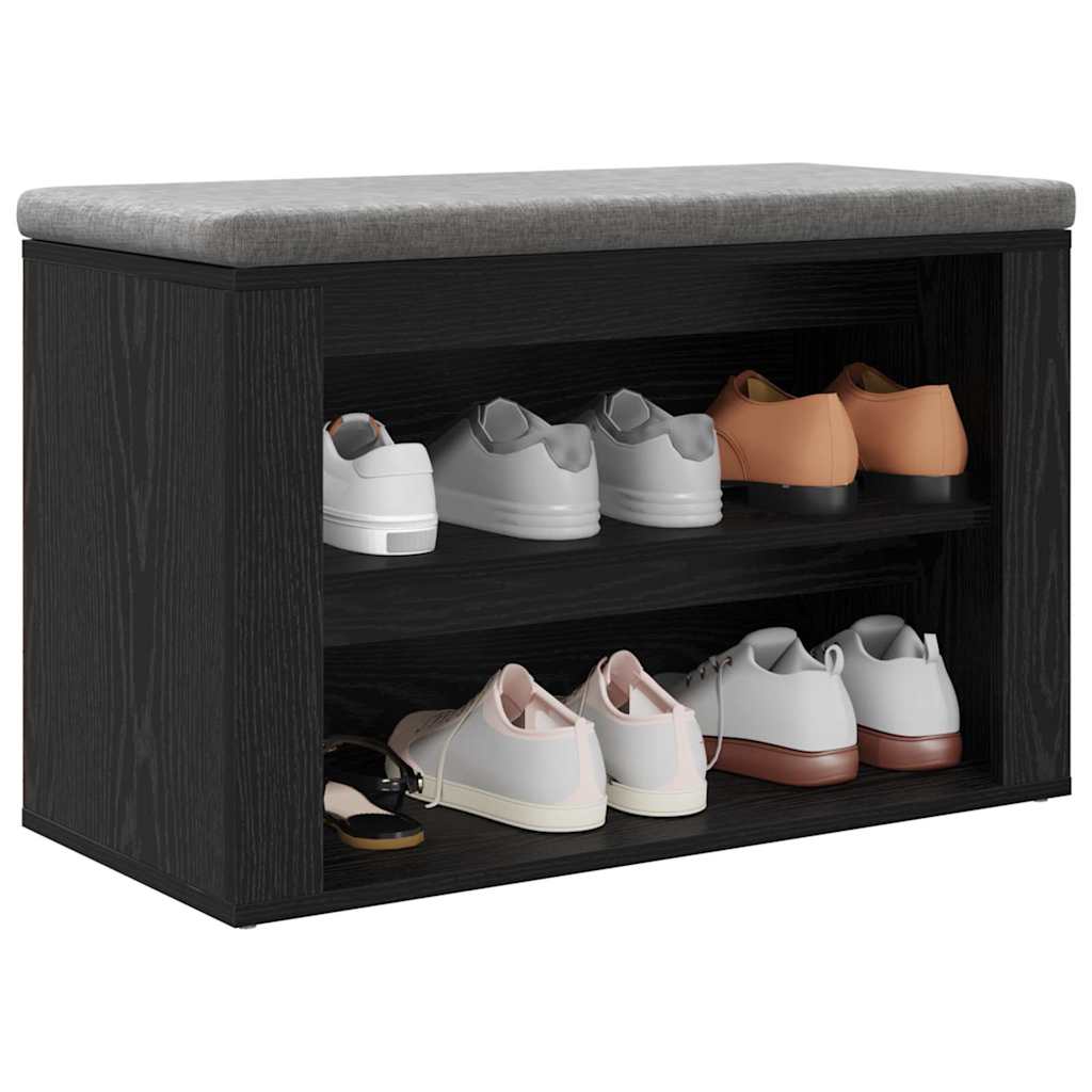 Skostativ 75 x 35 x 45 cm Konstrueret træ Sort eg