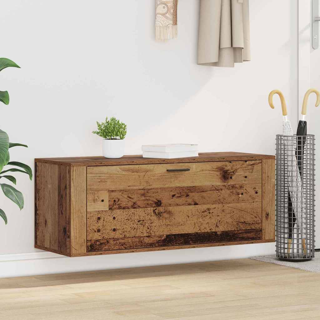 Sko skab 100 x 35 x 38 cm Konstrueret træ Gammelt træ