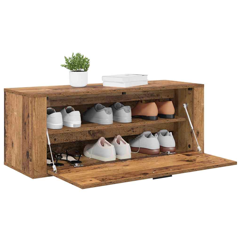 Sko skab 100 x 35 x 38 cm Konstrueret træ Gammelt træ