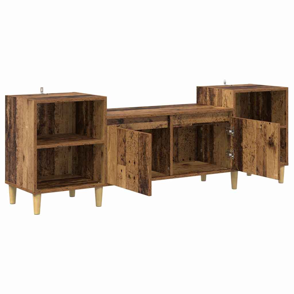 TV-skab 160 x 35 x 55 cm Gammelt træ Konstrueret træ