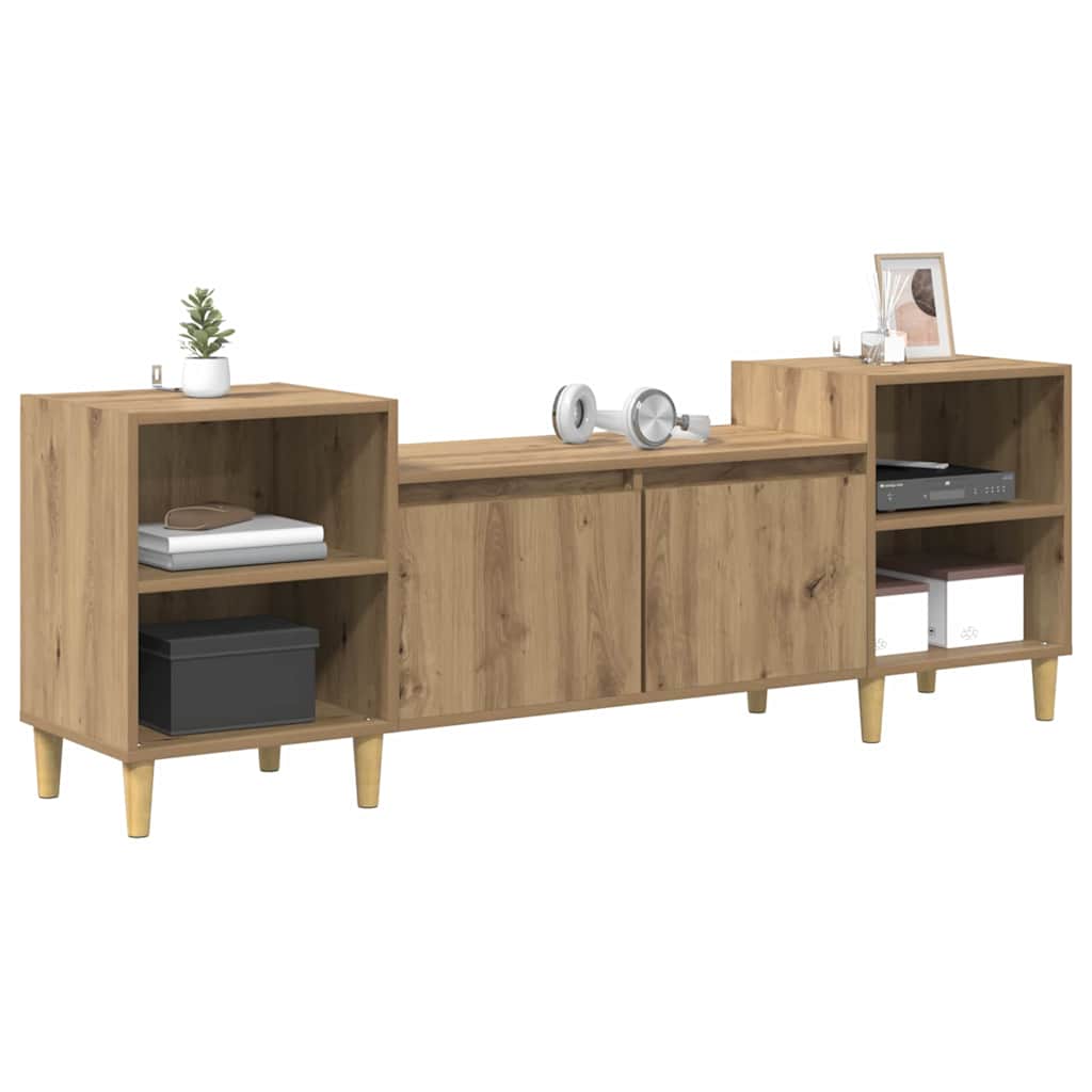 TV-skab 160 x 35 x 55 cm Artisan Egetræ Konstrueret træ
