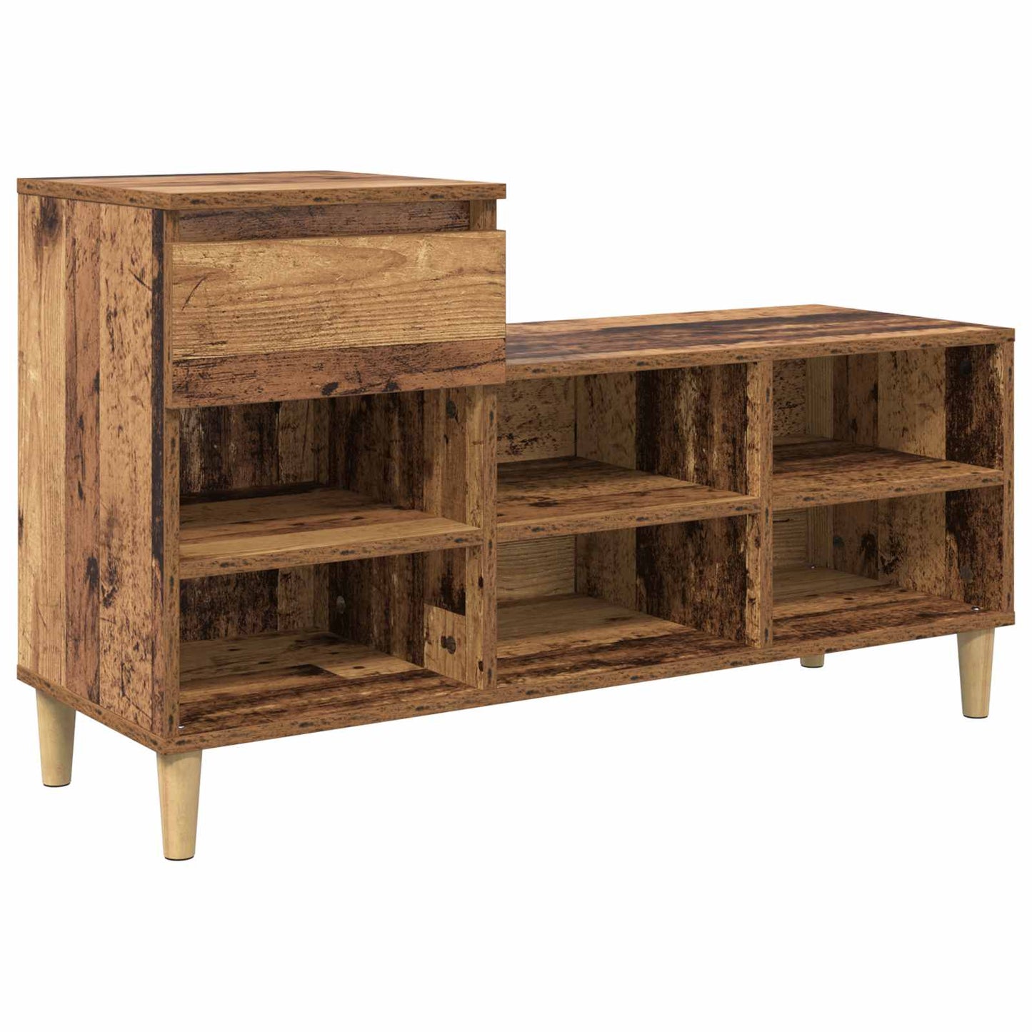 Sko skab 102 x 36 x 60 cm Konstrueret træ Gammelt træ
