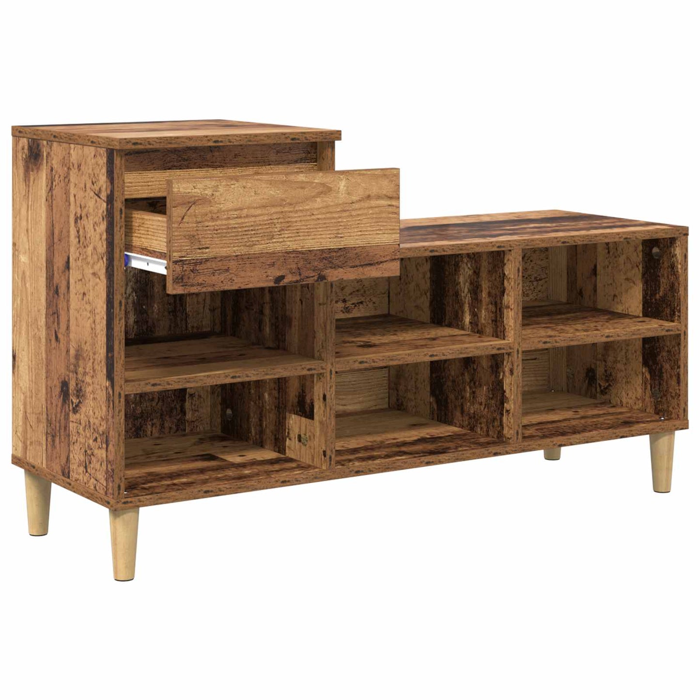 Sko skab 102 x 36 x 60 cm Konstrueret træ Gammelt træ