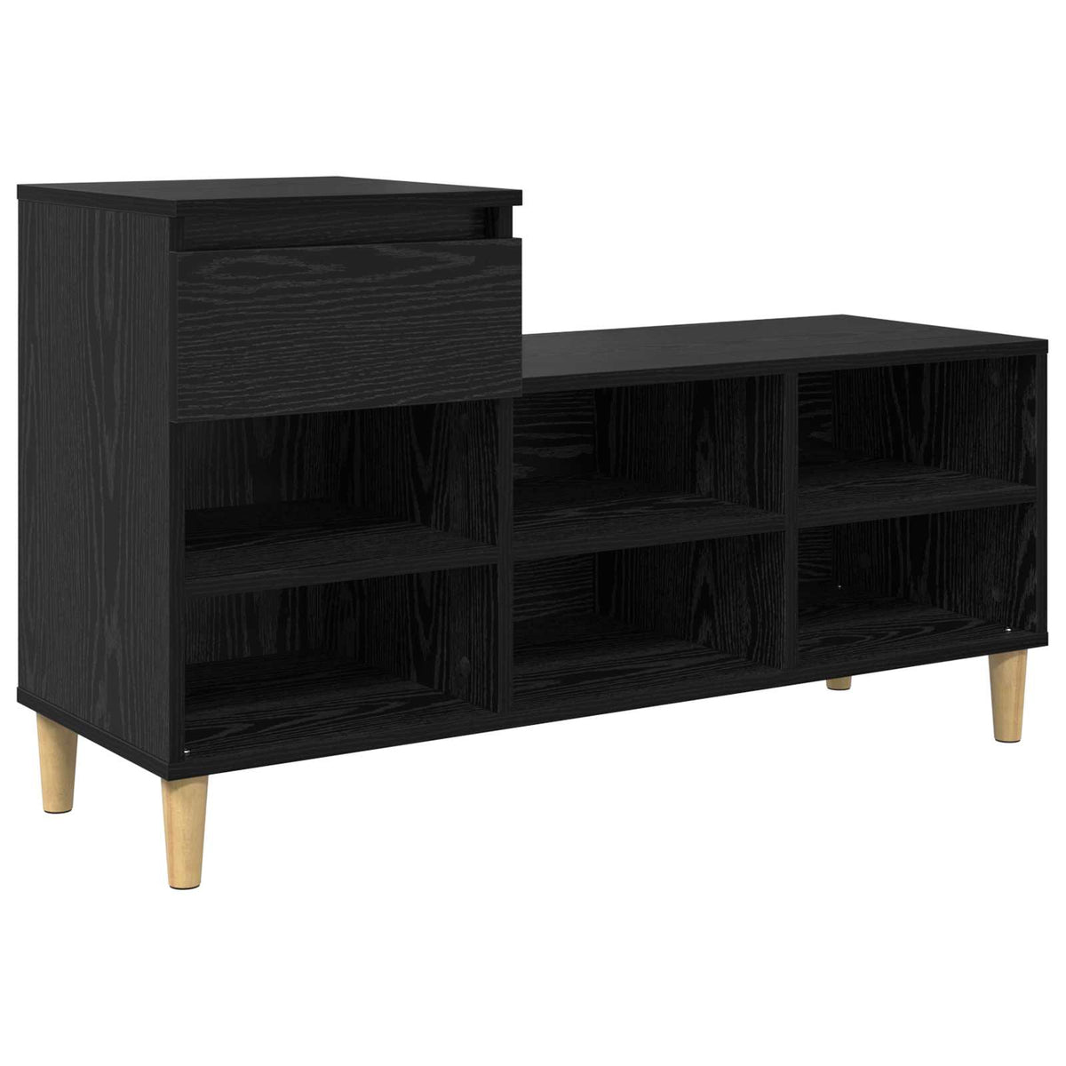 Sko skab 102 x 36 x 60 cm Konstrueret træ Sort eg