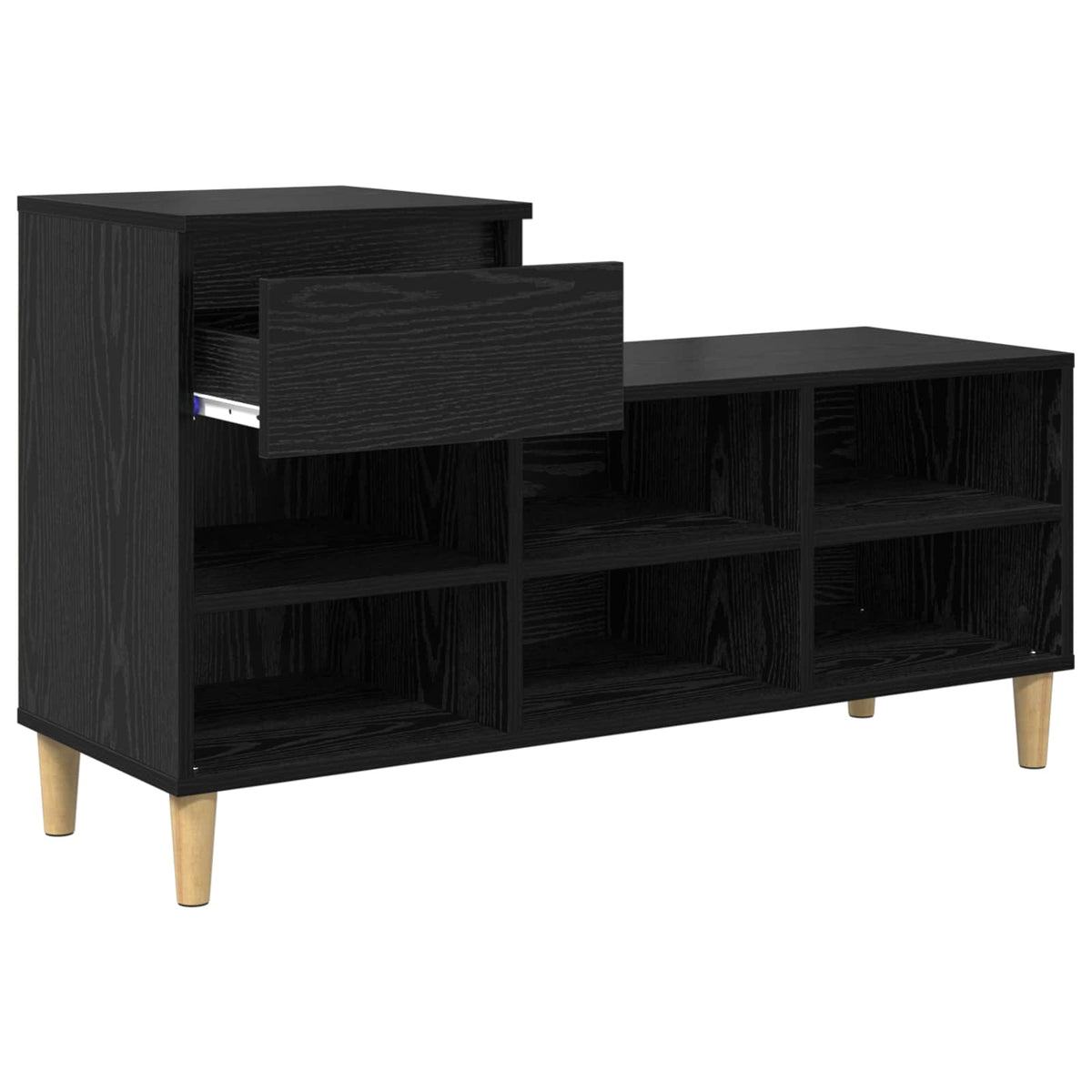 Sko skab 102 x 36 x 60 cm Konstrueret træ Sort eg