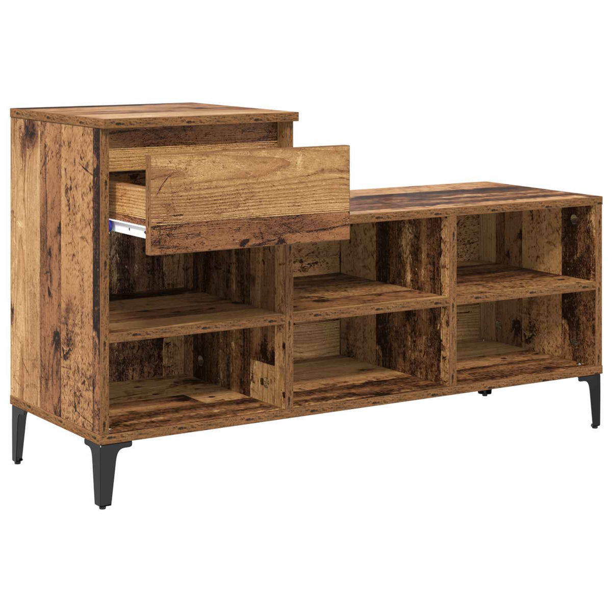 Sko skab 102 x 36 x 60 cm Konstrueret træ Gammelt træ