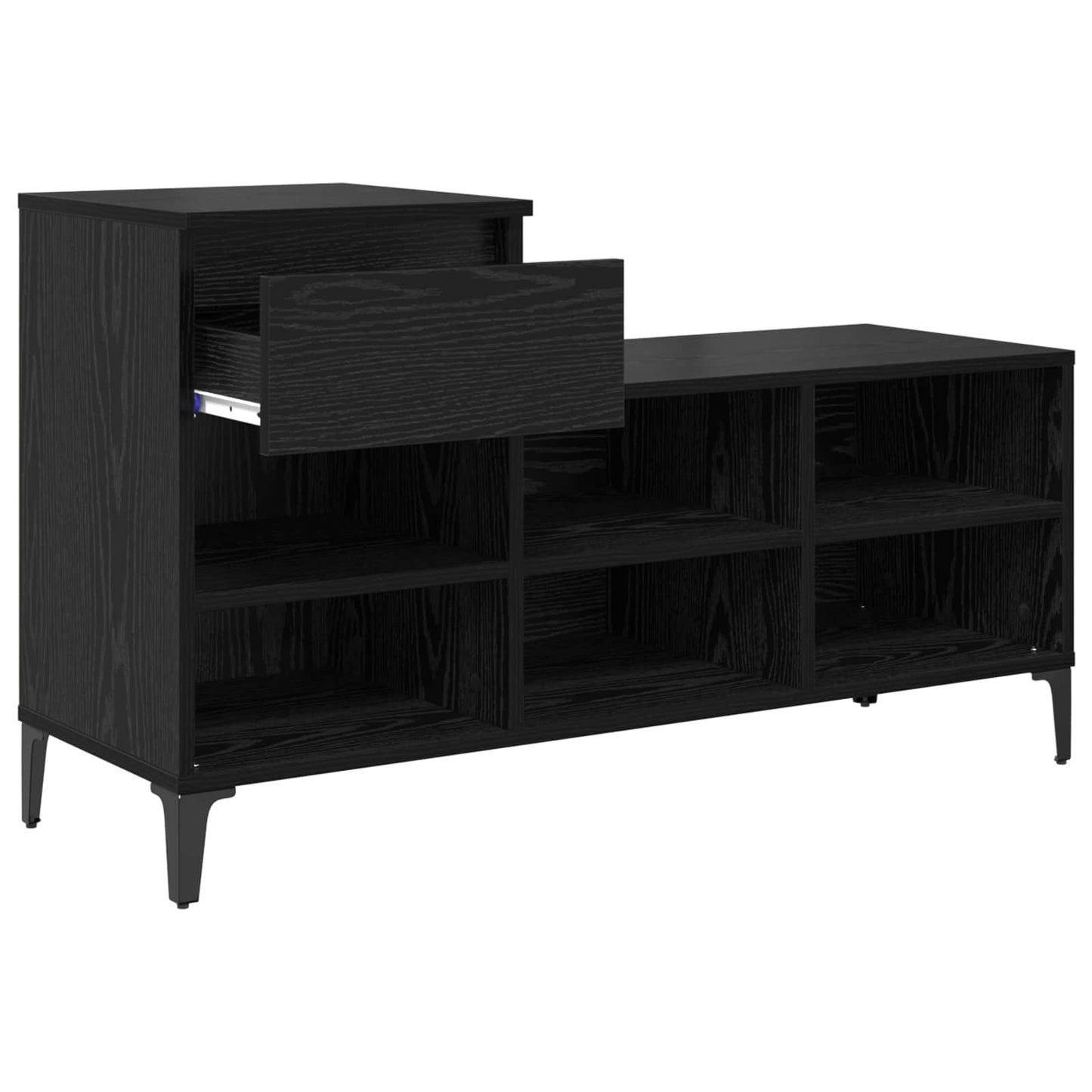 Sko skab 102 x 36 x 60 cm Konstrueret træ Sort eg