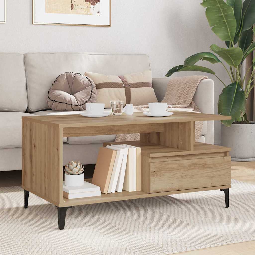 Sofabord Artisan Egetræ 90 x 49 x 45 cm Konstrueret træ