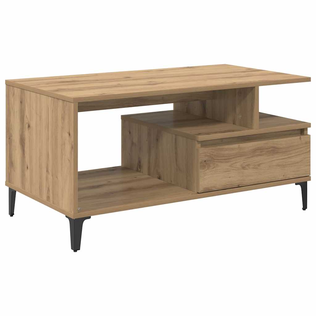 Sofabord Artisan Egetræ 90 x 49 x 45 cm Konstrueret træ