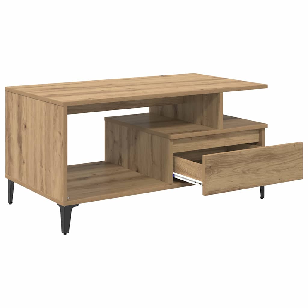 Sofabord Artisan Egetræ 90 x 49 x 45 cm Konstrueret træ
