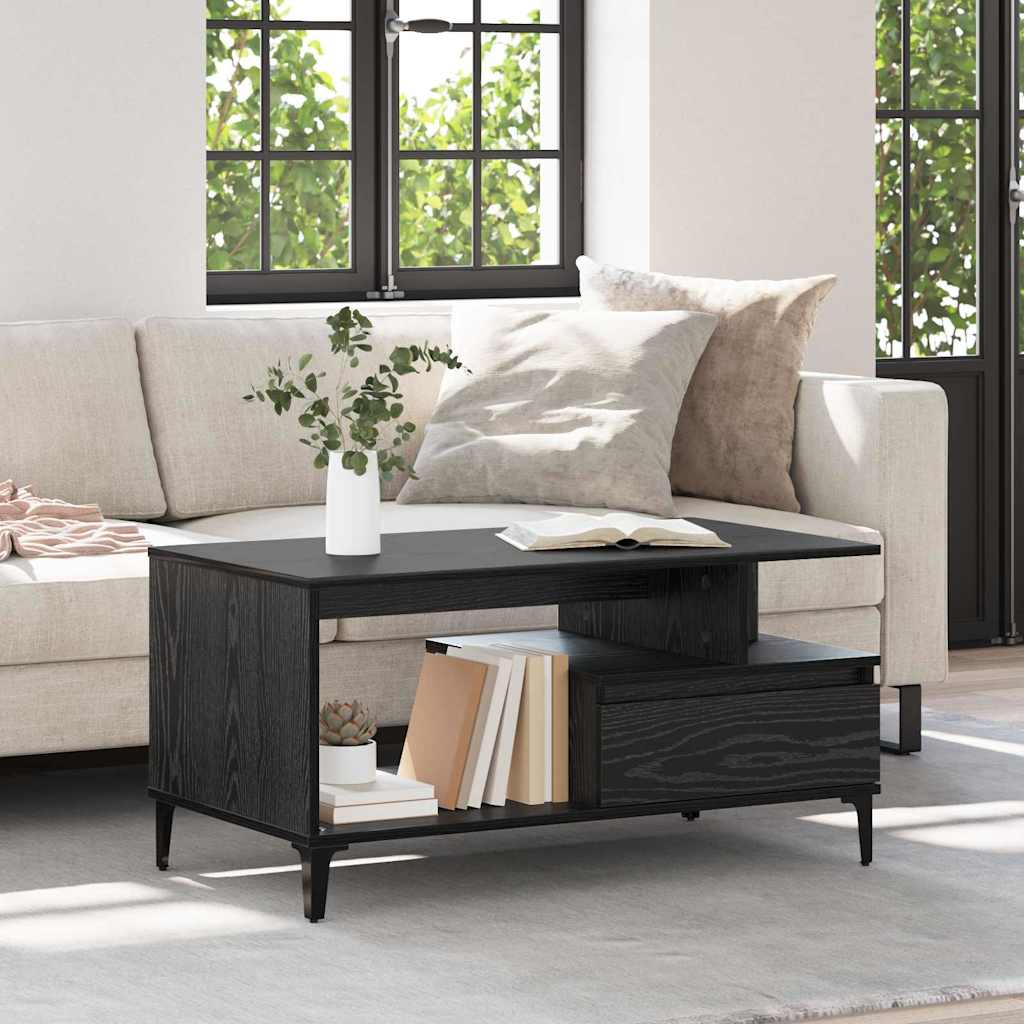Sofabord Sort eg 90 x 49 x 45 cm Konstrueret træ