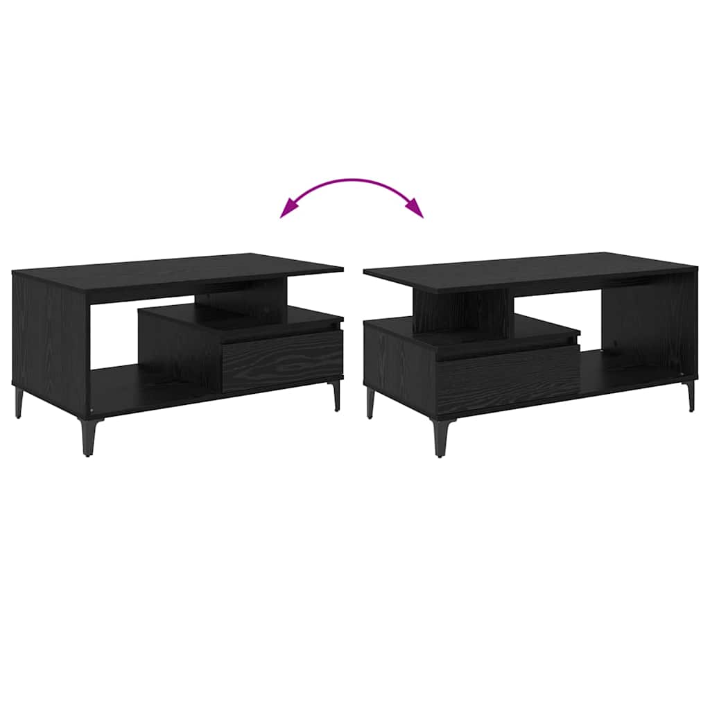 Sofabord Sort eg 90 x 49 x 45 cm Konstrueret træ