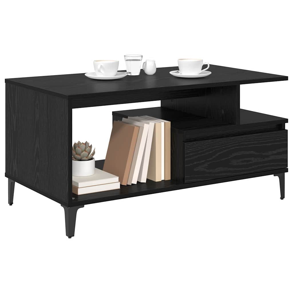 Sofabord Sort eg 90 x 49 x 45 cm Konstrueret træ