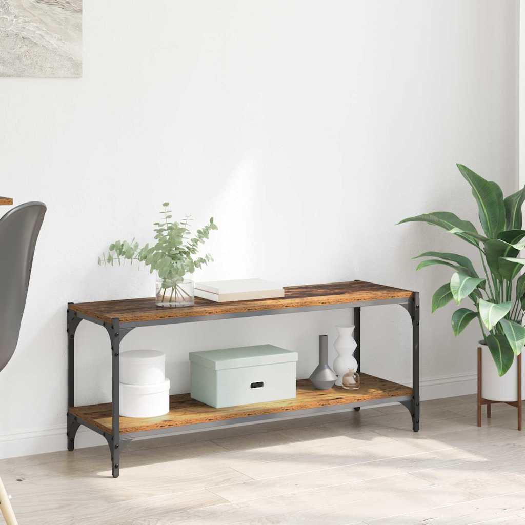 TV-skab Gammelt træ 100x33x41cm Ingeniørt træ og jern