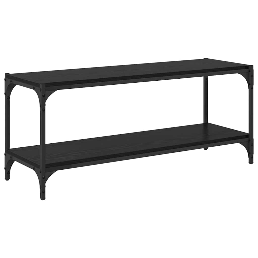 TV-skab Sort eg 100x33x41cm Ingeniørt træ og jern
