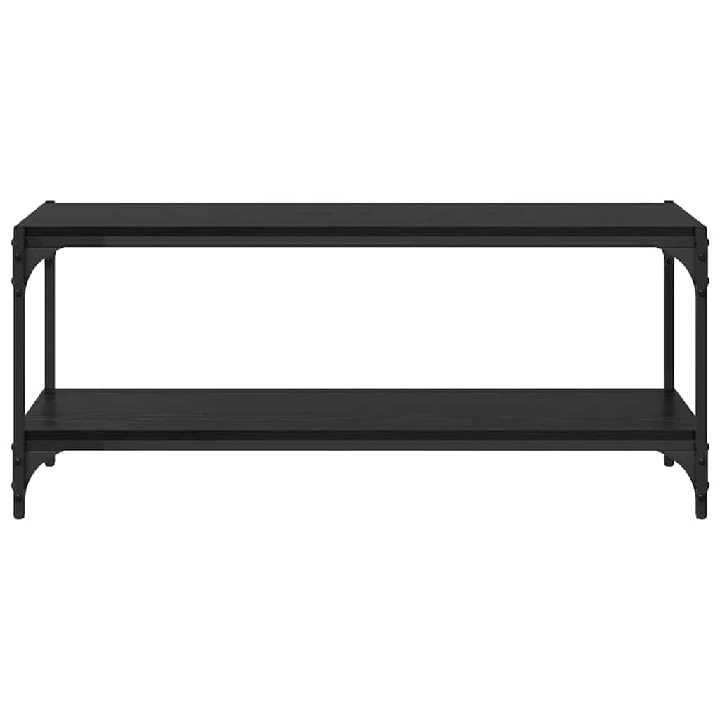 TV-skab Sort eg 100x33x41cm Ingeniørt træ og jern
