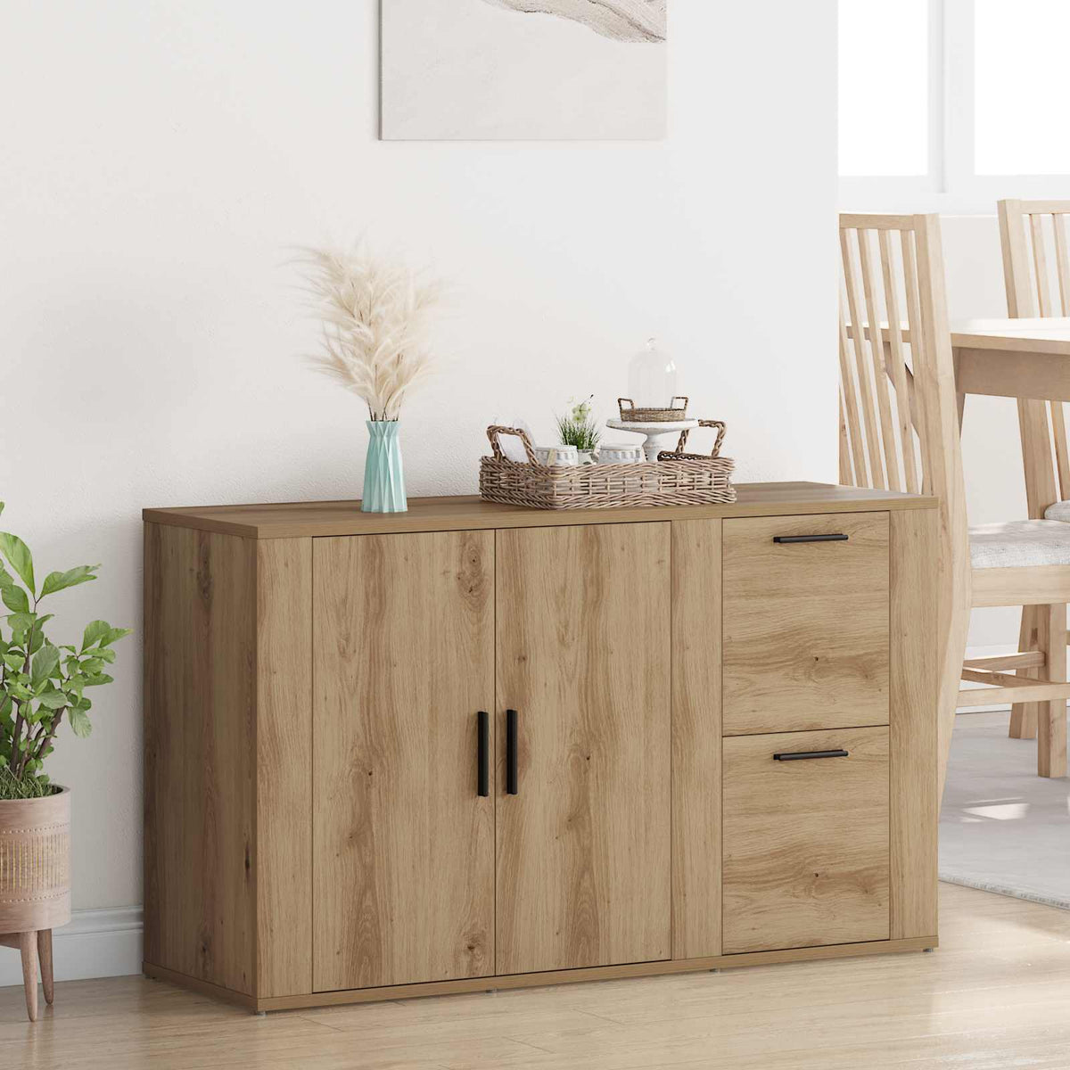 Sideboard Artisan Egetræ 100 x 33 x 59.5 cm Konstrueret træ