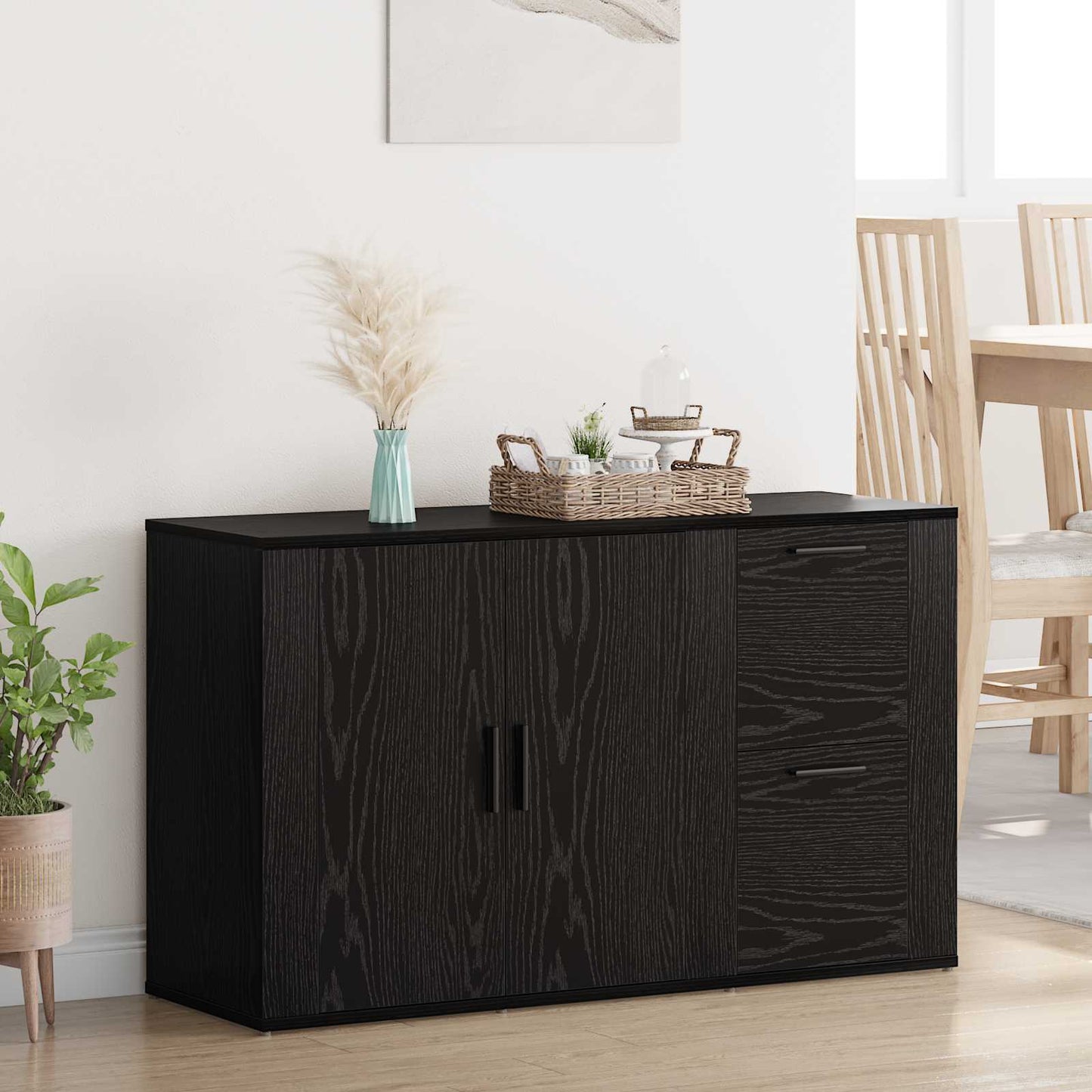 Sideboard Sort eg 100 x 33 x 59.5 cm Konstrueret træ