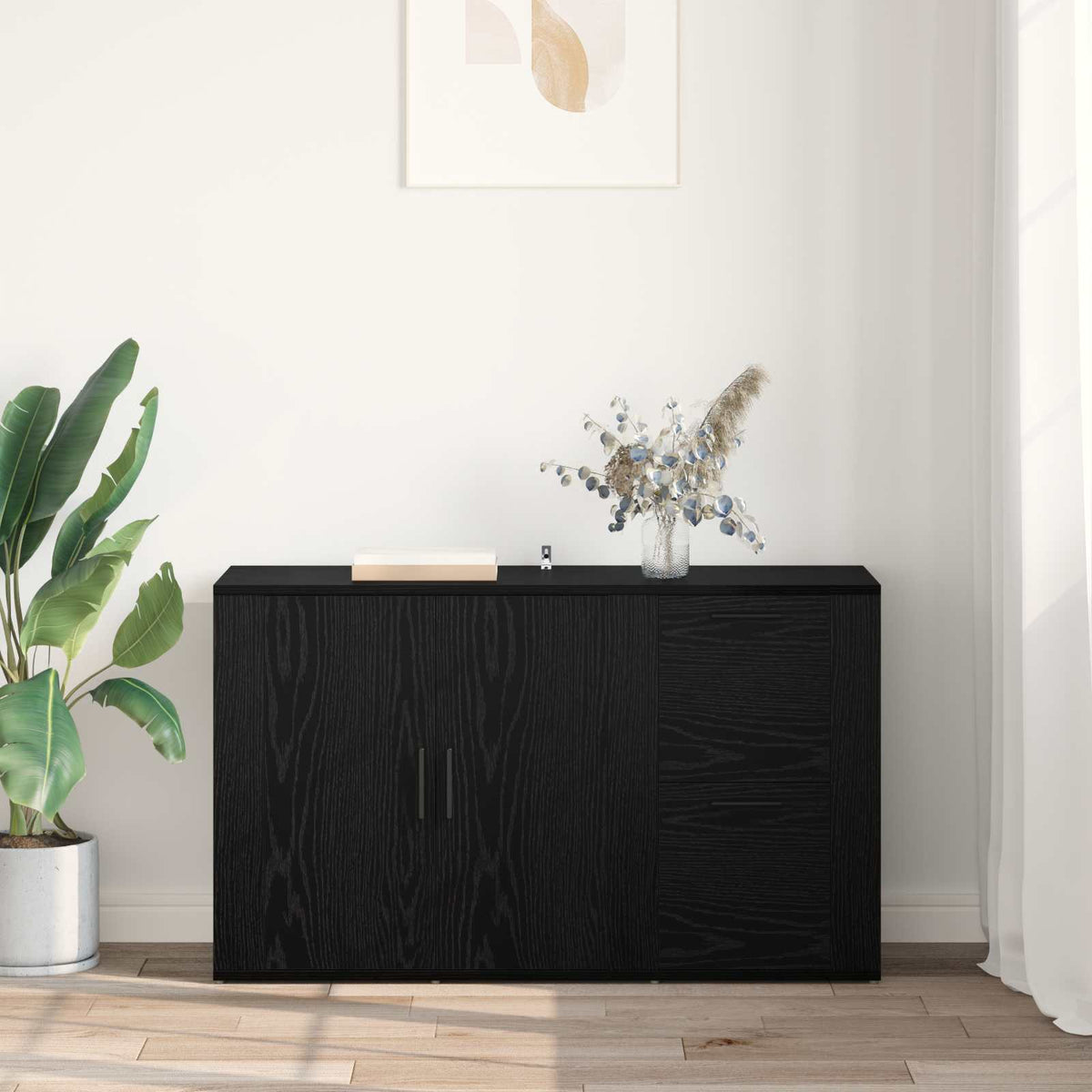 Sideboard Sort eg 100 x 33 x 59.5 cm Konstrueret træ