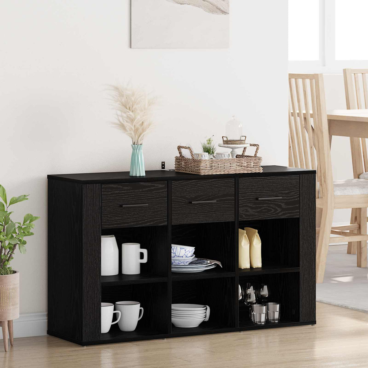 Sideboard Sort eg 100 x 30 x 59,5 cm Konstrueret træ