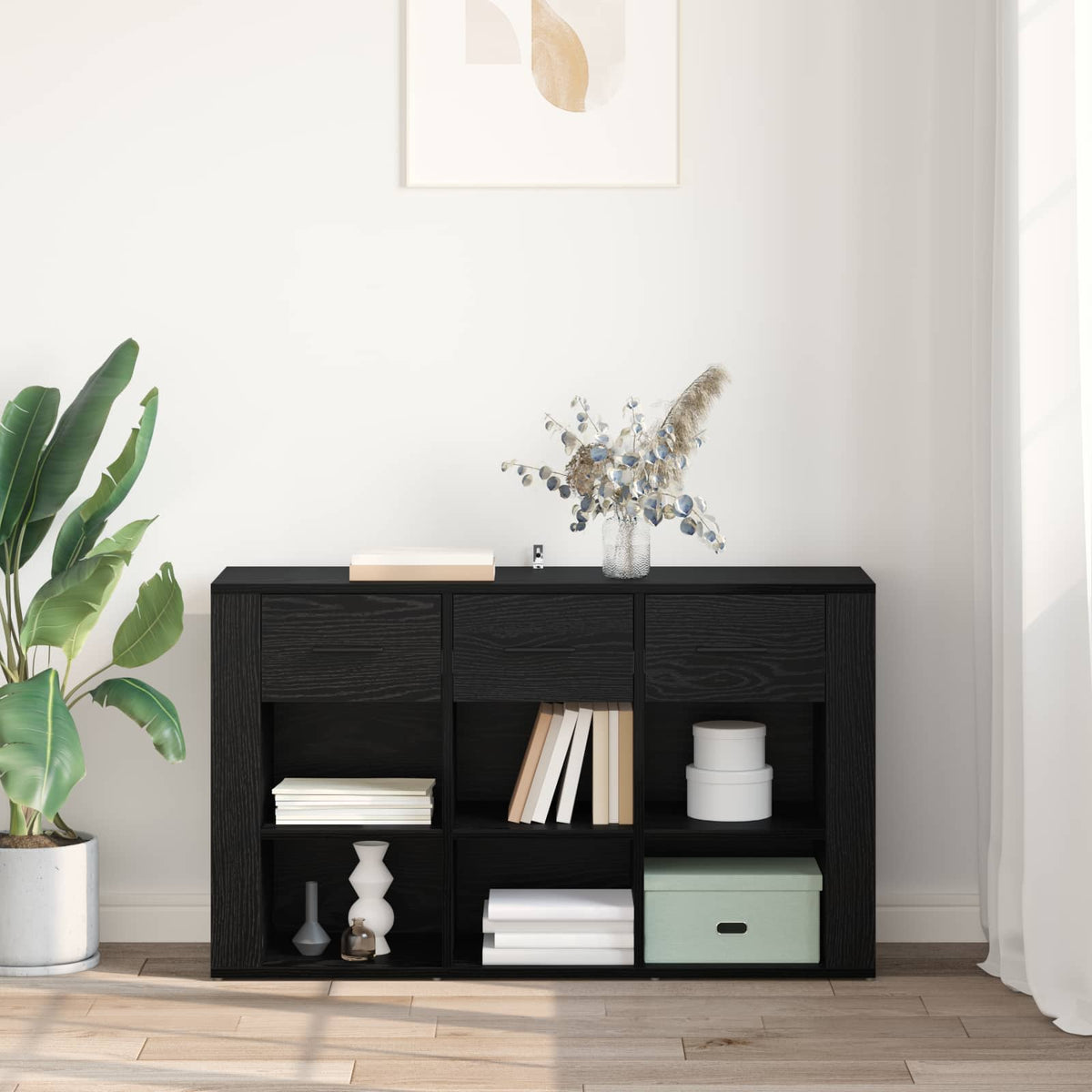Sideboard Sort eg 100 x 30 x 59,5 cm Konstrueret træ