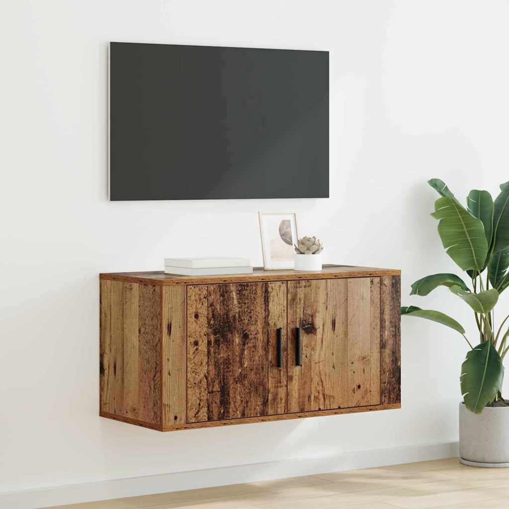 Vægmonteret TV Skab 80 x 34,5 x 40 cm Gammelt træ