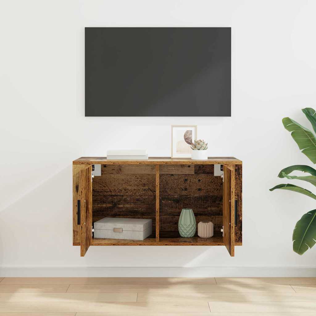 Vægmonteret TV Skab 80 x 34,5 x 40 cm Gammelt træ