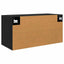 Vægmonteret TV Skab 80 x 34,5 x 40 cm Sort eg Konstrueret træ