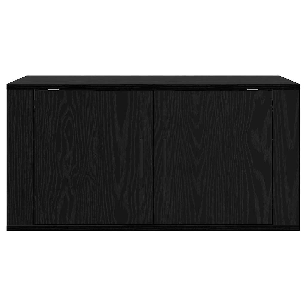 Vægmonteret TV Skab 80 x 34,5 x 40 cm Sort eg Konstrueret træ