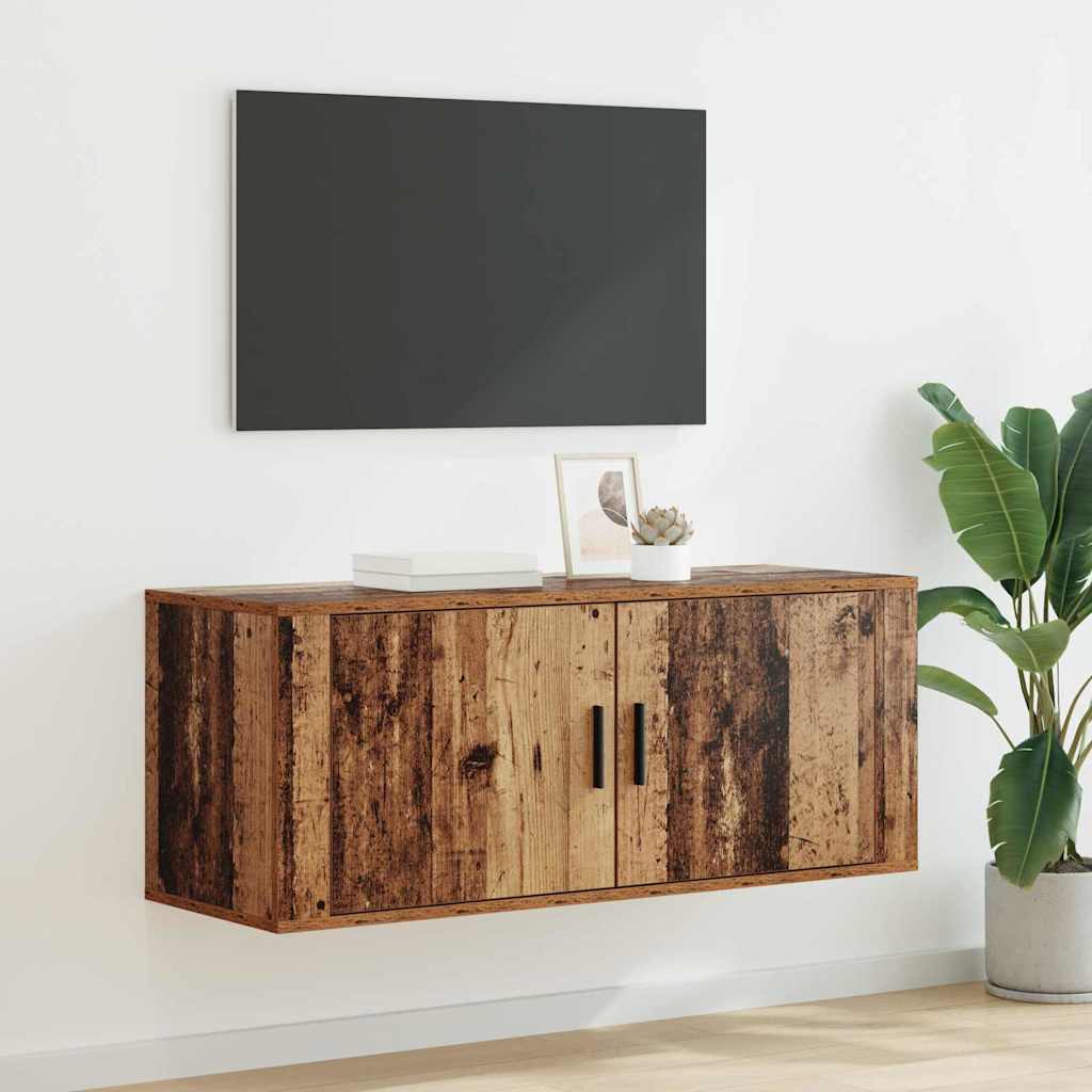 Vægmonteret TV Skab 100 x 34,5 x 40 cm Gammelt træ