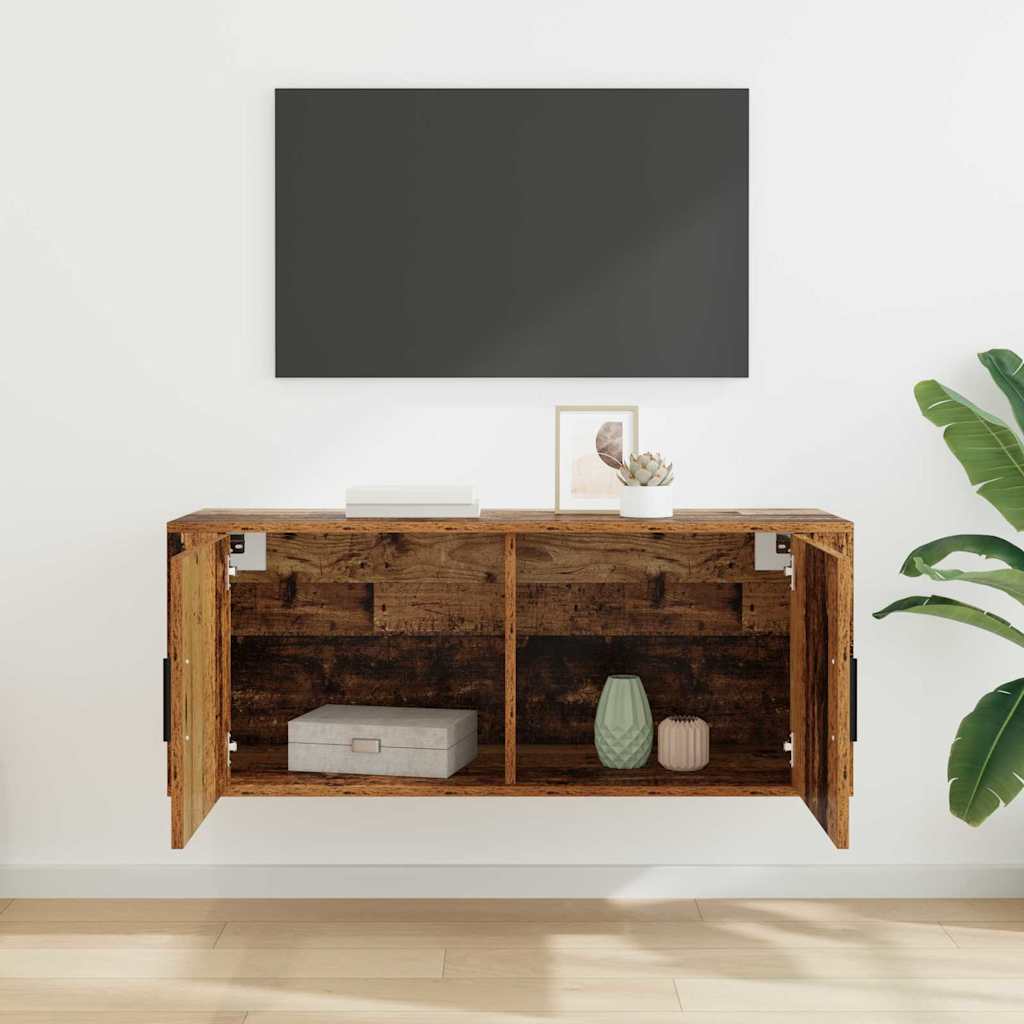 Vægmonteret TV Skab 100 x 34,5 x 40 cm Gammelt træ