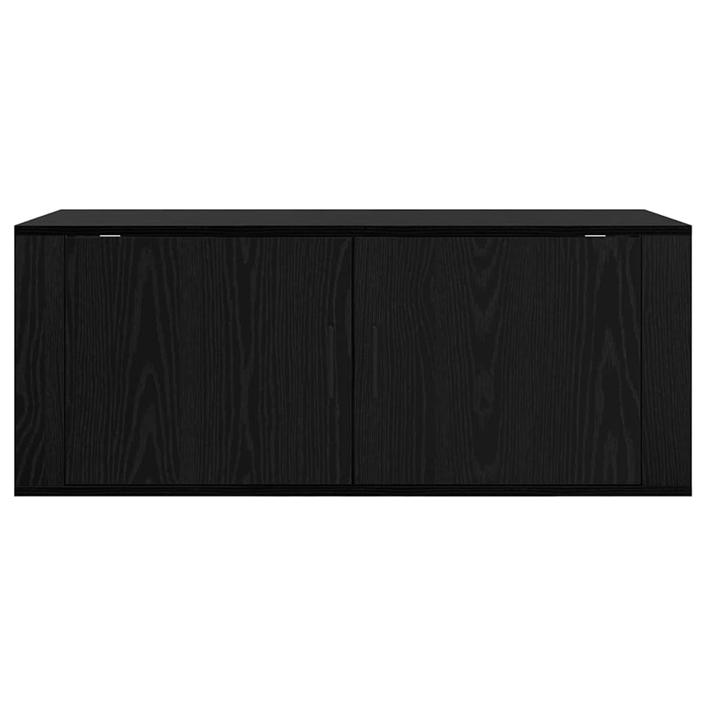 Vægmonteret TV Skab 100 x 34,5 x 40 cm Sort eg Konstrueret træ