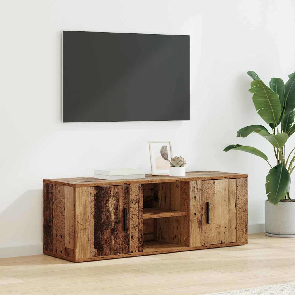 TV-skab 100 x 31,5 x 35 cm Gammelt træ Konstrueret træ