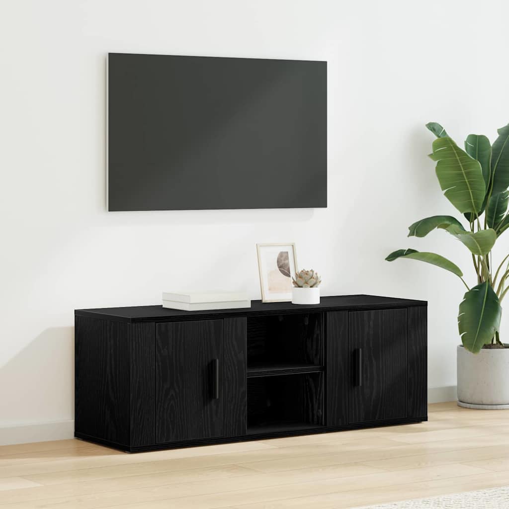 TV-skab 100 x 31,5 x 35 cm Sort eg Konstrueret træ