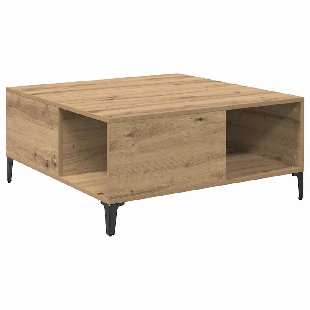 Sofabord Artisan Egetræ 80 x 80 x 36,5 cm Konstrueret træ