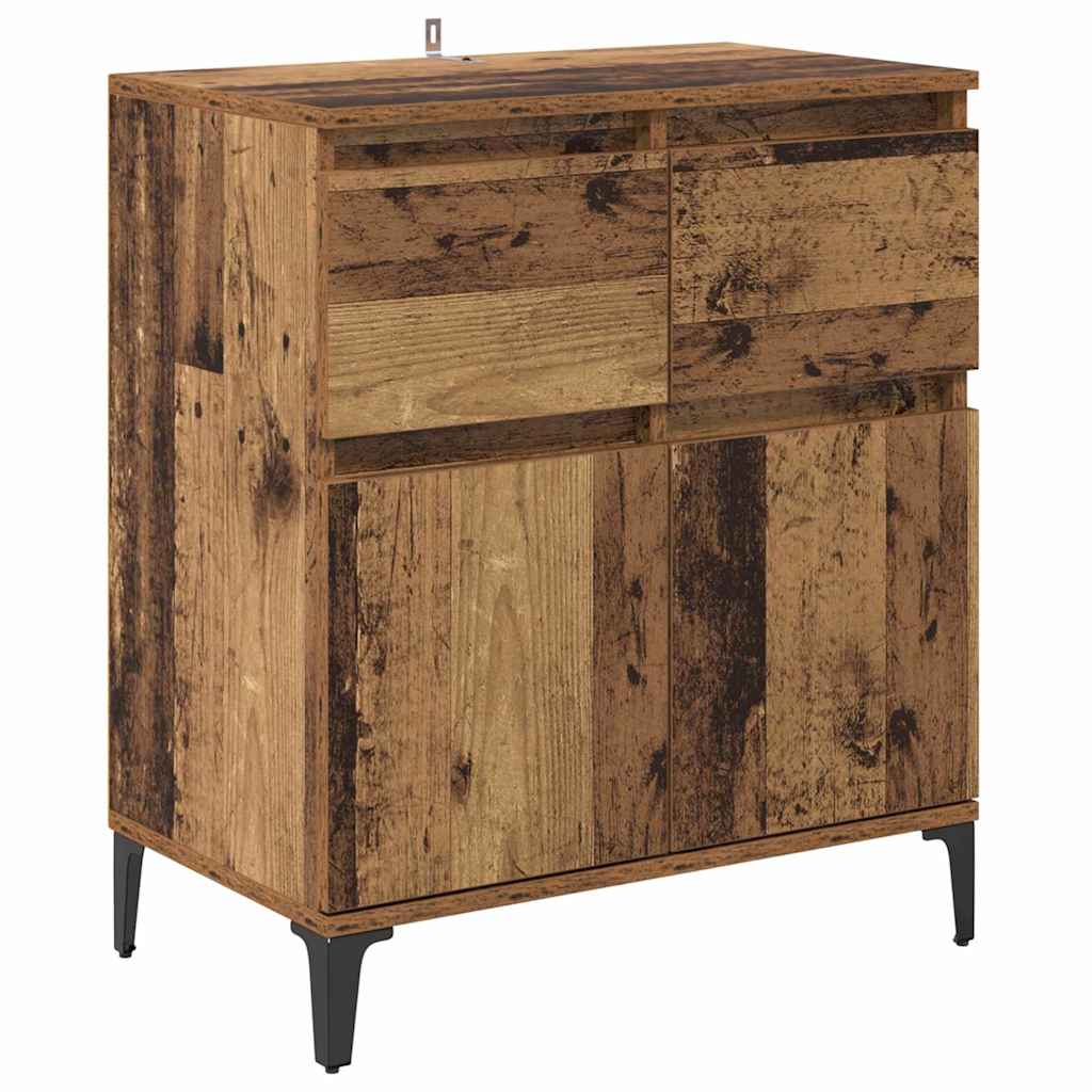 Sideboard Gammelt træ 60 x 35 x 70 cm Ingeniørt træ og jern