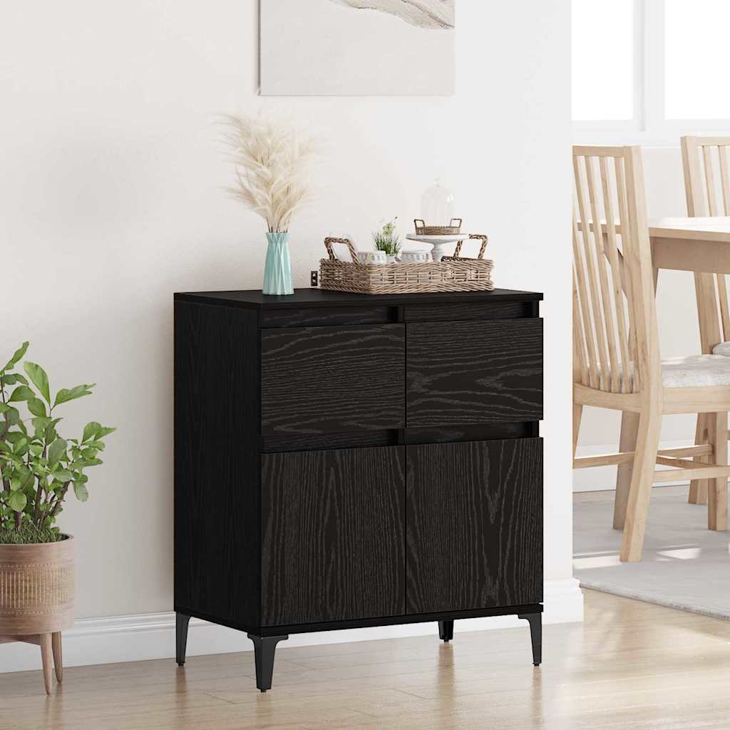 Sideboard Sort eg 60 x 35 x 70 cm Ingeniørt træ og jern