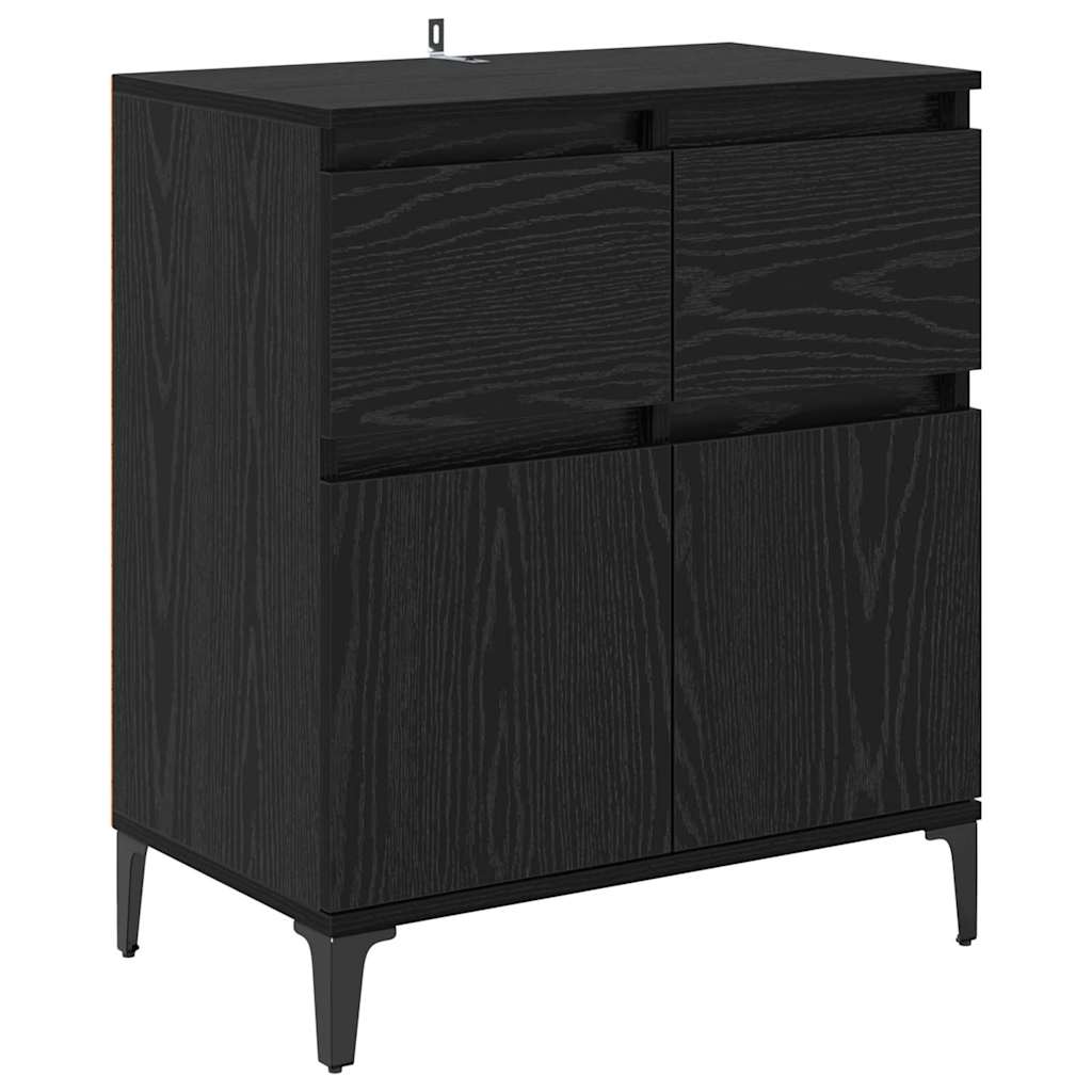 Sideboard Sort eg 60 x 35 x 70 cm Ingeniørt træ og jern