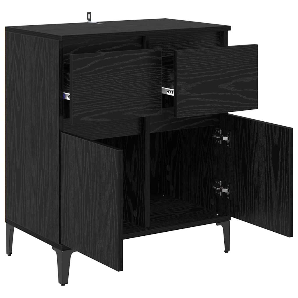 Sideboard Sort eg 60 x 35 x 70 cm Ingeniørt træ og jern