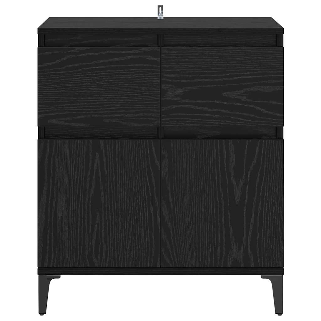 Sideboard Sort eg 60 x 35 x 70 cm Ingeniørt træ og jern