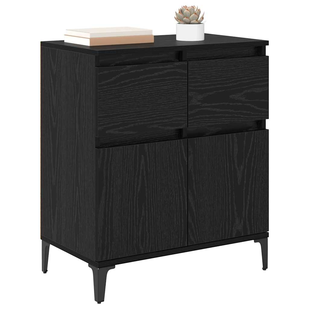 Sideboard Sort eg 60 x 35 x 70 cm Ingeniørt træ og jern