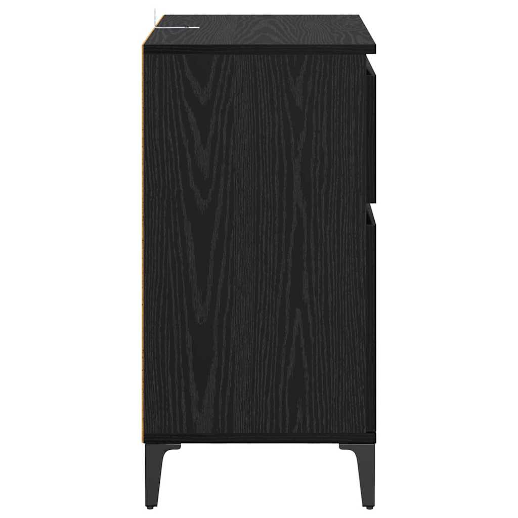 Sideboard Sort eg 60 x 35 x 70 cm Ingeniørt træ og jern