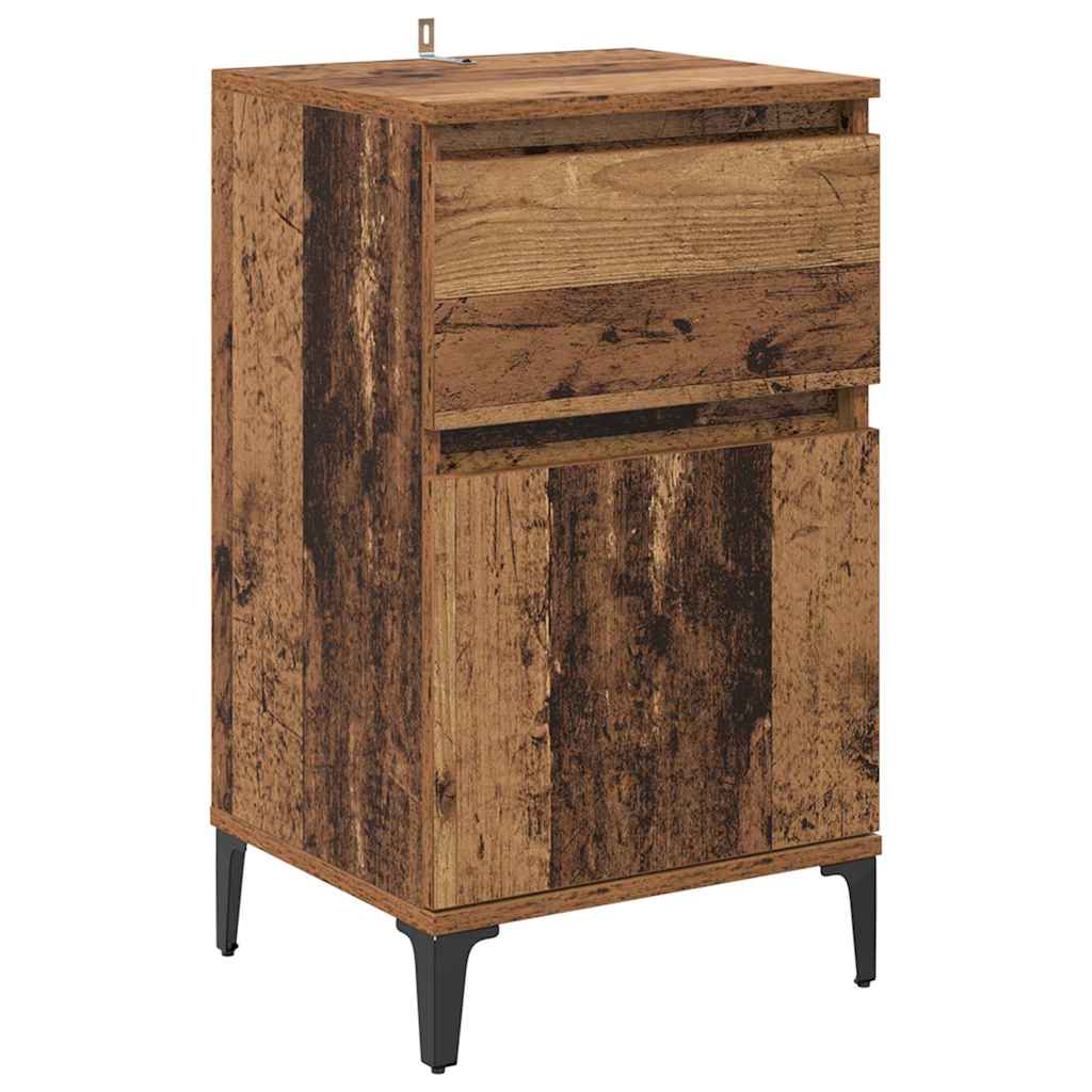 Natskab 2 stk. Gammelt træ 40 x 35 x 70 cm Konstrueret træ