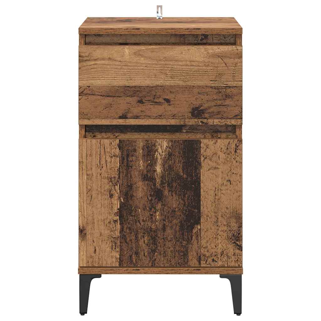 Natskab 2 stk. Gammelt træ 40 x 35 x 70 cm Konstrueret træ